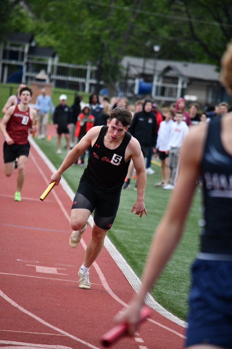 StCTandF's tweet photo. Despite the cold and windy weather, Varsity still showed up and delivered an impressive performance at CCLs last night. The guys earned 10 more personal bests in events across the track and field and the team placed 3rd. Way to go, Cards! Up next: Districts! https://t.co/tuDUEjzC6B