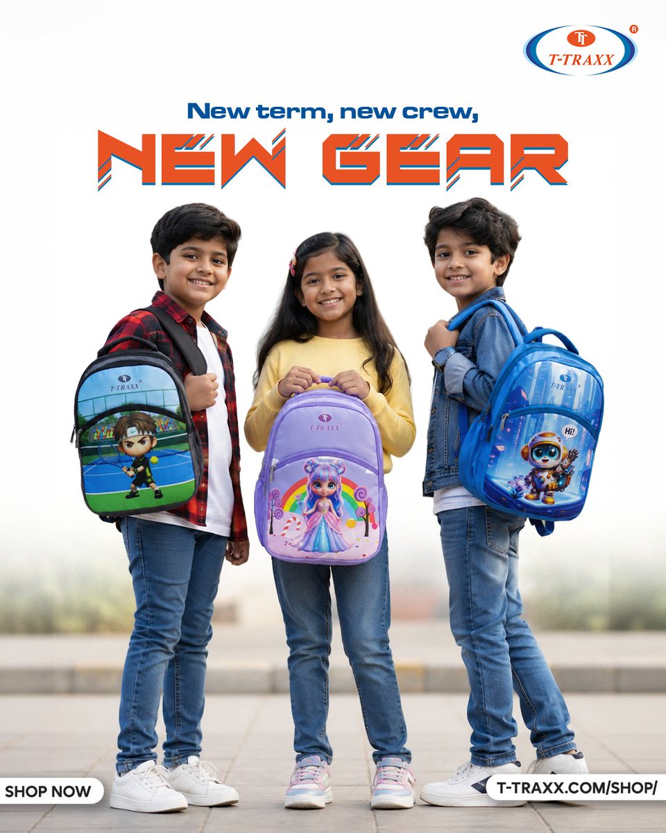 TtraxxIndia's tweet photo. A new academic year means new goals, new friendships, and new opportunities to shine. So gear up, stay prepared, and make their every school day unforgettable. ๐๐
.
.
.
#Ttraxx #StudentStyle #SchoolEssentials #EverydayAdventure #CarryYourDreams #StudyInStyle #SchoolReady https://t.co/bFmZV0nb8U