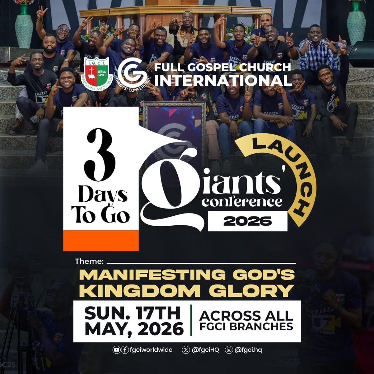 GiantsConf's tweet photo. 🎥📸 3 days to GC2026 launch!

Cameras ready. Media on standby. And yes… you might just end up on the GC2026 Launch spotlight 😄🔥

This Sunday, 17th May 2026, across all FGCI branches we gather as one.

#GC2026
#WeAreFGCI https://t.co/Xclvefxclo
