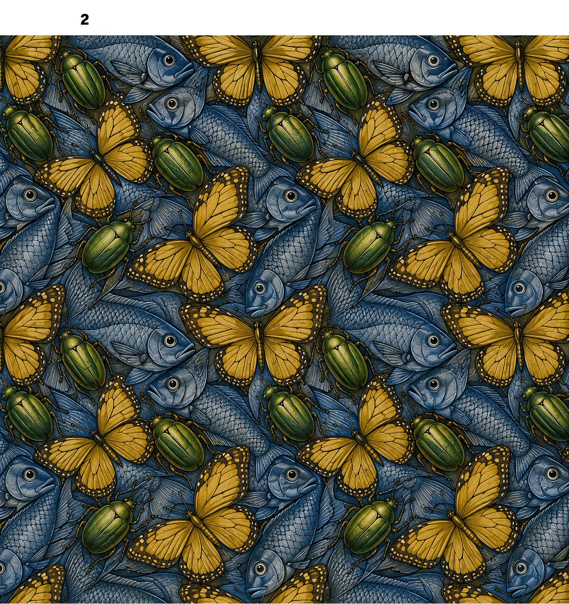 PuzzzzleMe's tweet photo. These images were created by instructing an AI to "fill the image with fish, insects, and butterflies."

Which do you prefer, image 1 or image 2?
(Please tell us the number in your reply!)

#ImageChallenge #WhichDoYouLike #1or2 #Poll https://t.co/kaY4n7YTv1