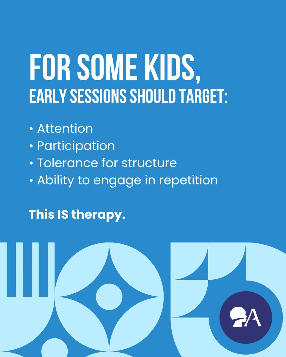 ChildApraxia's tweet photo. If we jump straight into high-repetition practice without building those foundational skills, progress can stall.

For these kids, therapy may initially look like: building attention, increasing tolerance, and shaping participation. https://t.co/MFHbupAAAr