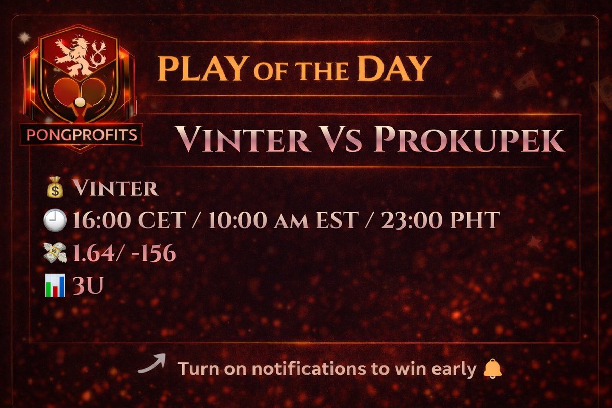 pongprofits's tweet photo. 💎 Play of the Day

Vinter was great yesterday and we made some great profit favoring him. Let’s continue to do that 💪 https://t.co/EpzUpylzyz