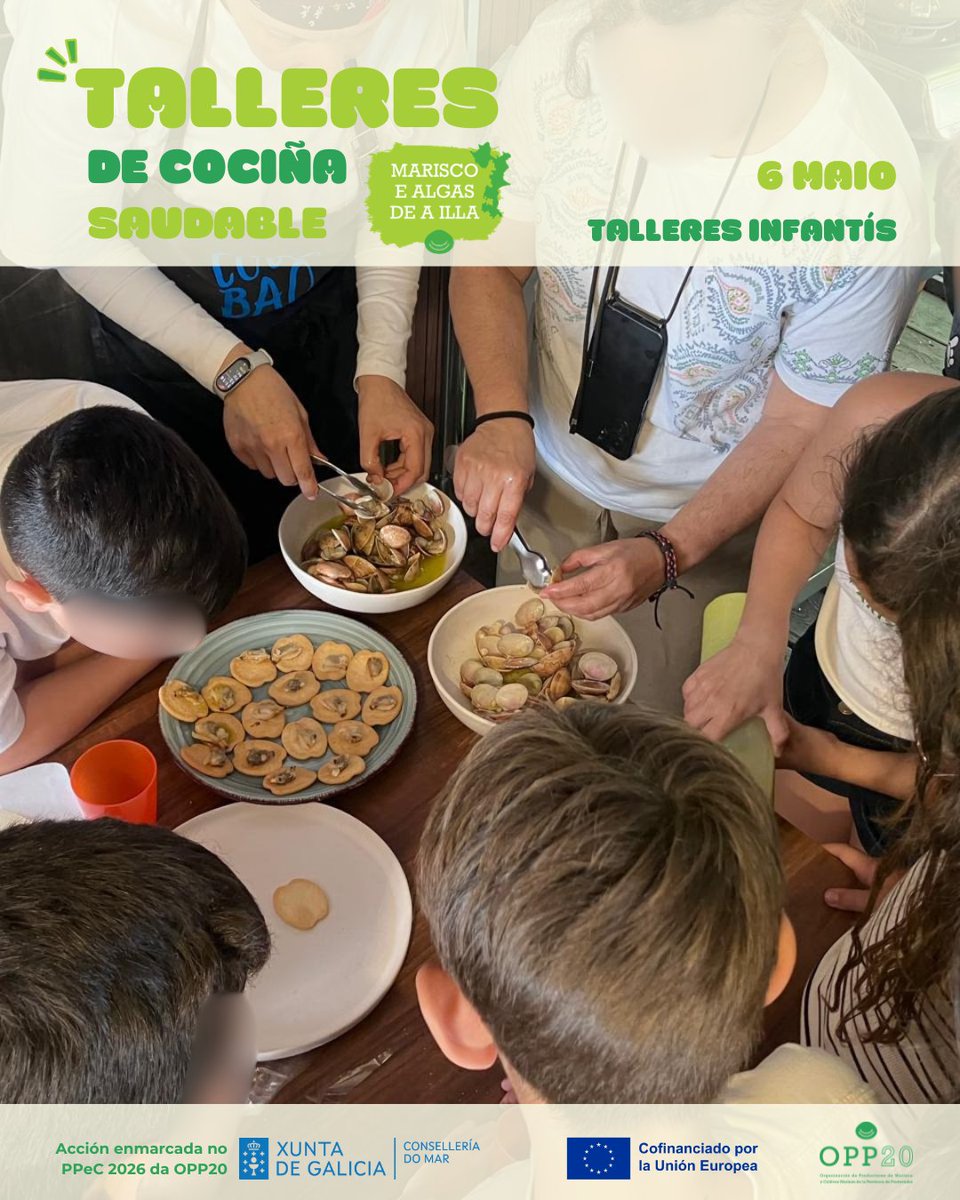 OPP20AIlla's tweet photo. 👩‍🍳🌊 |OPP20PROMOCIÓN

Onte, 21 alumnos/as de 5º de primaria do CEIP Torre Illa participaron nos Talleres de Cociña Infantís da OPP20.

Unha nova xornada para descubrir o marisco e as algas da Illa de Arousa a través da cociña e do produto local 💙

#PROMOCIÓN #MariscoDeAIlla https://t.co/0dtA6TcQSz