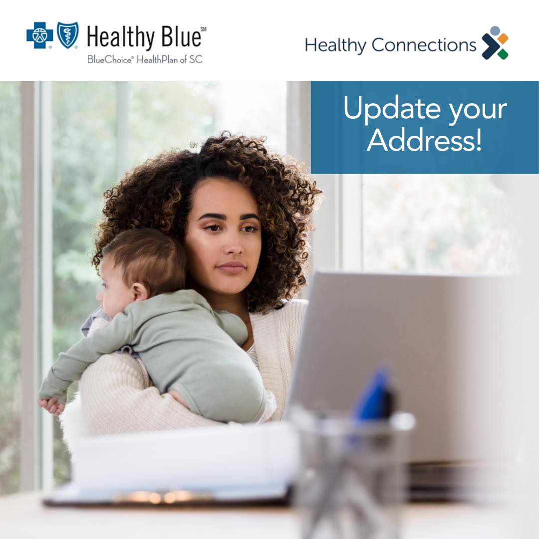HealthyBlueSC's tweet photo. Life doesn't stand still. Sometimes things change — like your: 
- Address
- Email address
- Phone number
- Legal name

Keep your information current with Healthy Connections Medicaid. Update your address easily at the new change of address portal here: https://t.co/ulIIGa7y2F. https://t.co/12Bs68KBf6