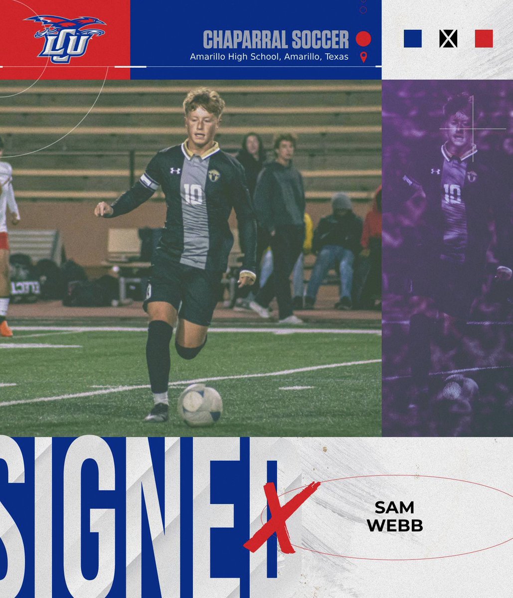 LCUMensSoccer's tweet photo. 🚨Player Announcement🚨
Name: Sam Webb
Nationality: American 🇺🇸
School: Amarillo HS
Class: FR
Position: Midfielder
“Sam is a top local player with a high ceiling! He is a learner & has a growth mindset which will serve him well! Welcome to LBK!”
#Family #Fall26Chaps https://t.co/APfIBNvXCp