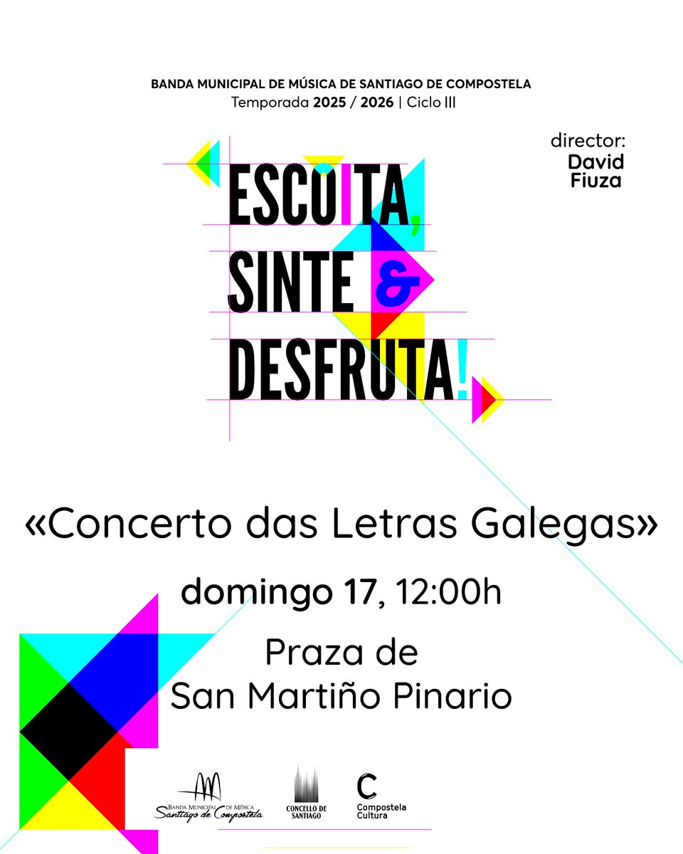 BMSCompostela's tweet photo. Este domingo teremos o tradicional 𝘾𝙤𝙣𝙘𝙚𝙧𝙩𝙤 𝙙𝙖𝙨 𝙇𝙚𝙩𝙧𝙖𝙨 𝙂𝙖𝙡𝙚𝙜𝙖𝙨 🎶

👉 Entrada libre ata completar cabida 👈
+ info 📲 𝘄𝘄𝘄.𝗰𝗼𝗺𝗽𝗼𝘀𝘁𝗲𝗹𝗮𝗰𝘂𝗹𝘁𝘂𝗿𝗮.𝗴𝗮𝗹 https://t.co/y9p6N9BeSk