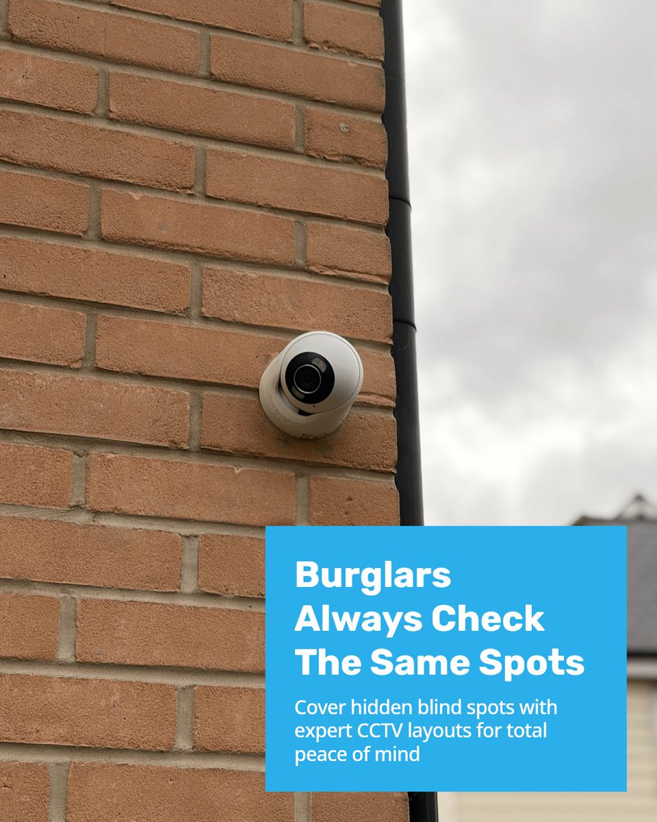 CCTVAware's tweet photo. Burglars check blind spots first. A smarter CCTV layout catches them early and keeps your property safer.

Don't leave gaps in your security. Book a free CCTV evaluation with us today and protect what matters most.

Get in touch https://t.co/KNbHNxaKIm #CCTVAware https://t.co/HRgOjjTP1W
