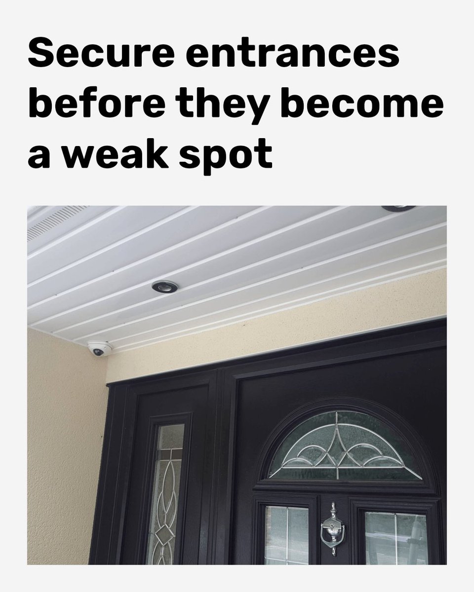CCTVAware's tweet photo. Think your entrances are secure? Most weak points start small and go unnoticed until it's too late. Check door frames, locks, and lighting regularly to catch issues early. Protect your property with expert advice. Book your security evaluation today. #CCTVAware https://t.co/Z8C2gMs6dF