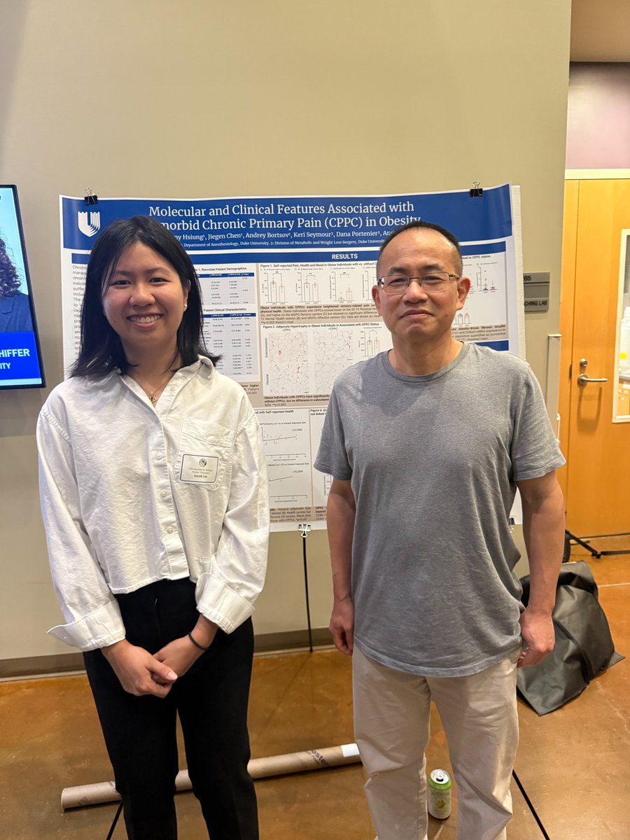 Nackley_Lab's tweet photo. We’re proud to share that Sara Lin presented her Biology senior thesis from our lab:

“Molecular and Clinical Features Associated with Comorbid Chronic Primary Pain in Obesity.”

Wishing you the best as you head to medical school at WashU! Congratulations! https://t.co/oCmyIlJh40