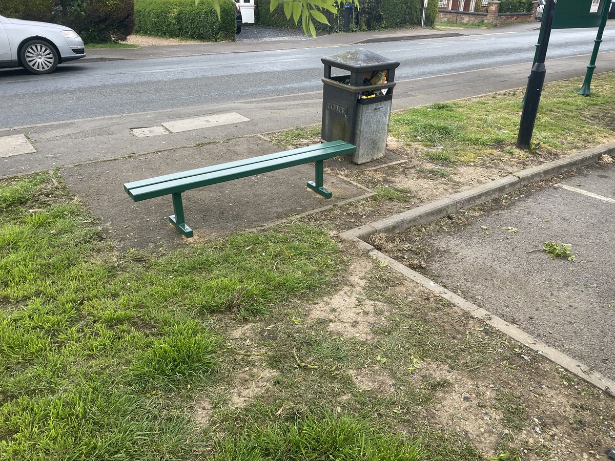 Duston_PC's tweet photo. We have installed two new benches in Duston. One at the Bus Stop opposite Timken Way South and the other near the Coop up Main Road. https://t.co/2pF3I2g7CS