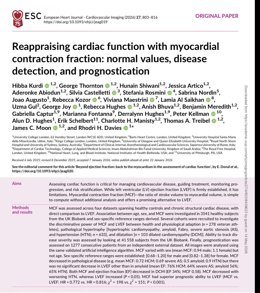 cardiopedhnn's tweet photo. Reappraising #cardiac_function w  myocardial contraction fraction: normal values, disease detection, &amp; prognostication. 

https://t.co/Lv7IzhvV5Z https://t.co/uLimx1SS6P