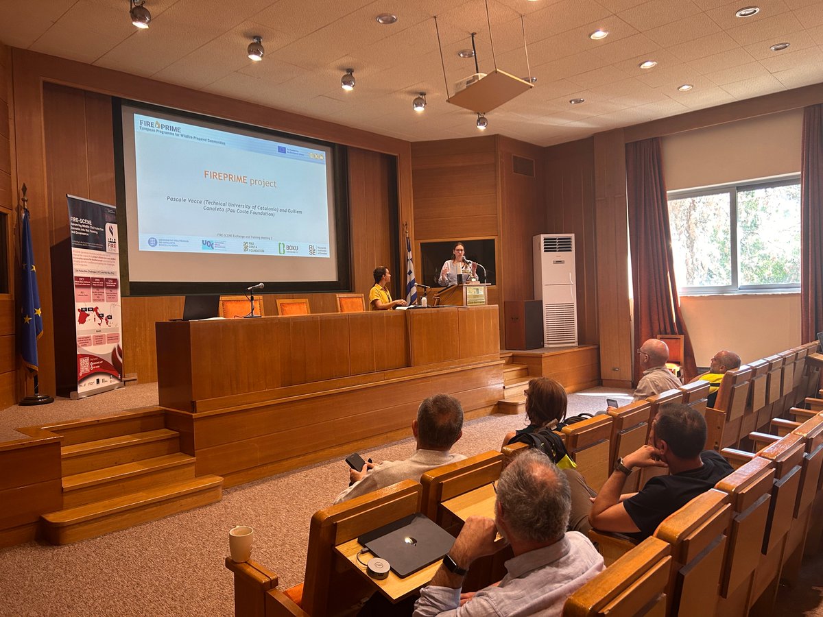 FIREPRIME_EU's tweet photo. 📢 @pasky_v (@la_UPC ) and @Can_Guillem (@PauCostaF) have just presented the #FIREPRIME results at the "2nd Exchange and Training Meeting" #ETM2 (Athens, May 12-14) within the @FIRESCENE_KAPP project. Well done! 😉 https://t.co/oW1wLAkrNv