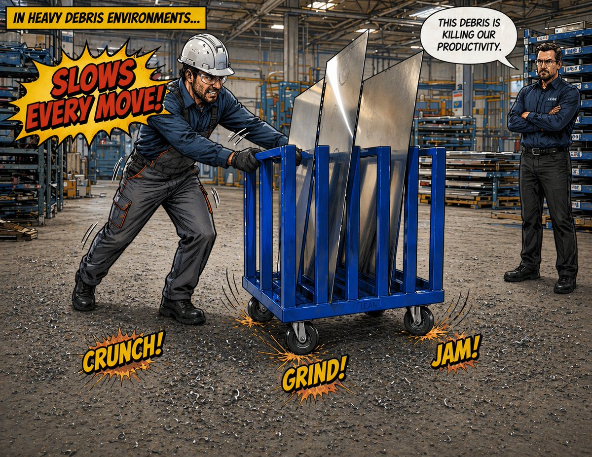 CasterDepot's tweet photo. This is what movement looks like in a real metal fabrication shop.
Debris everywhere under load.

Now picture this instead: Clean rolling. Debris rejection. Same floor without the fight.

Explore our debris-resistant caster solutions: 888.926.7857

#CasterHeads https://t.co/Iy2N7LHtst