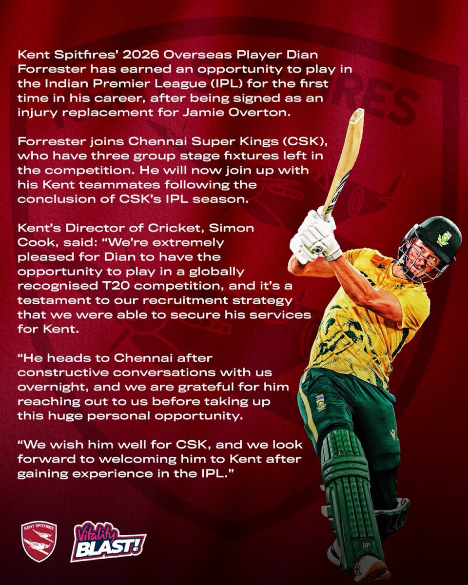 JunaidKhanation's tweet photo. Kent’s Director on Dian Forrester Who was About To Join Kent For T20 Blast https://t.co/UzlcVHjVlB