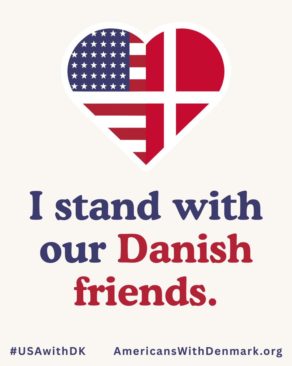 USAwithDK's tweet photo. Whether in international negotiations or on the battlefield: Denmark has always been the first to step up when we asked for support.

It's unthinkable that today, our leaders are talking about invading them.

The time to speak up is NOW!

#USAwithDK #Greenland #standwithdenmark https://t.co/eS1rzntx2U
