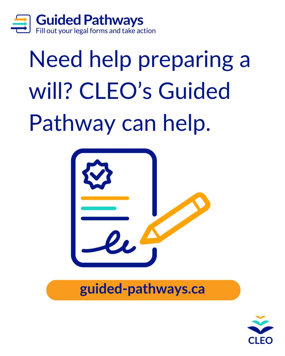 CLEOLegalRights's tweet photo. Need help preparing a will? CLEO’s Guided Pathway can help. 
https://t.co/O4gb457ops https://t.co/et7yF9wnZE