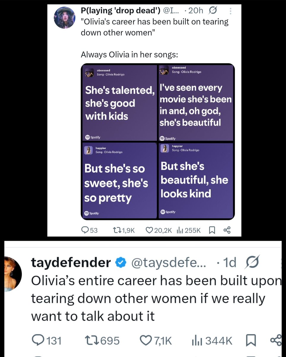 P(laying 'drop dead') tweet media