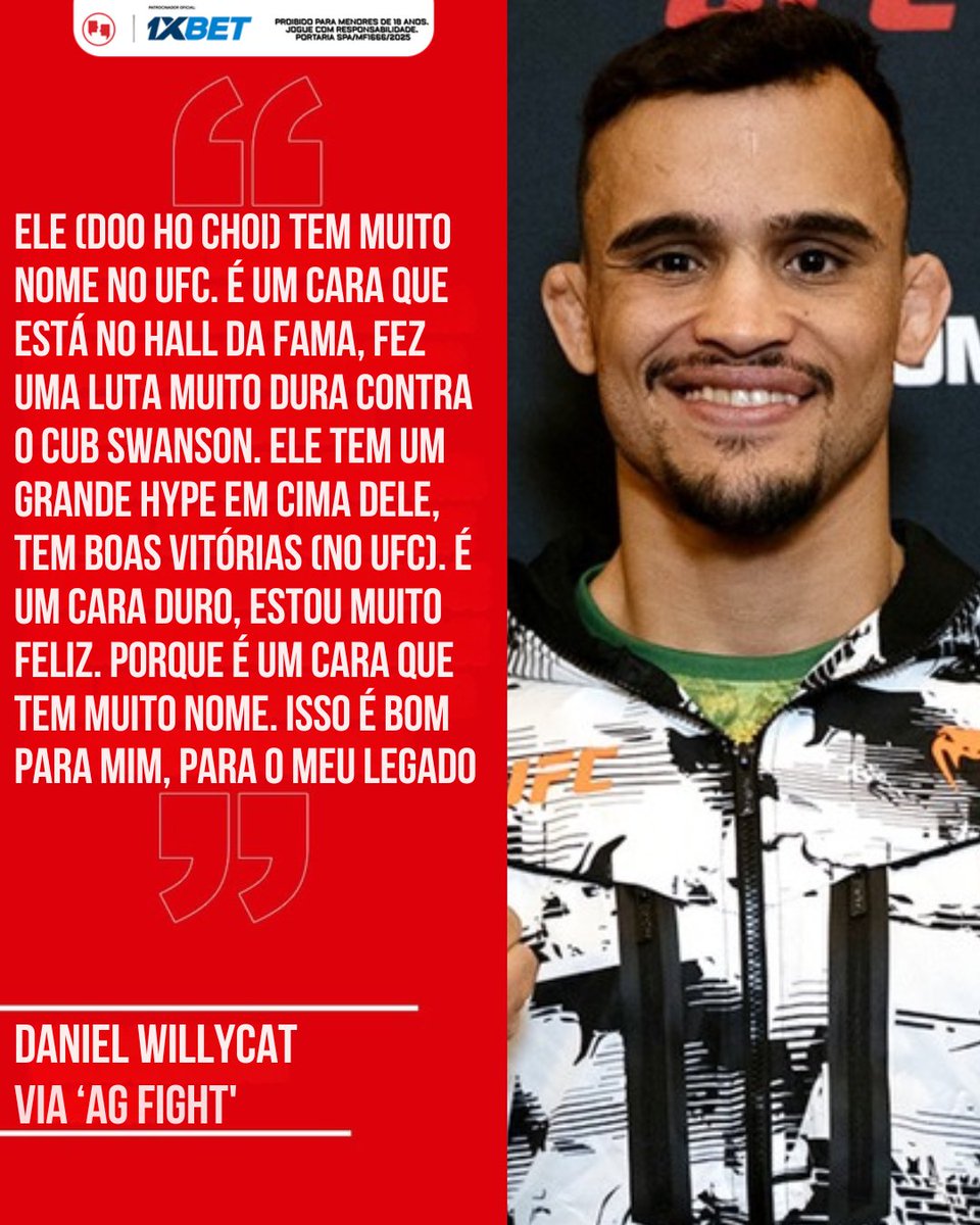 AgFight's tweet photo. CONSTRUIR LEGADO!💪

Embalado por 4 vitórias seguidas, Daniel Santos mira voos maiores no UFC.

E encarar Doo Ho Choi, Hall da Fama da liga, pode ajudá-lo nessa projeção para o mundo.

Será que mais um sul-coreano vira estatística?👀

#Willycat #UFC #Legafo #HallDaFama #DooHoChoi https://t.co/HeyJI7p6bQ