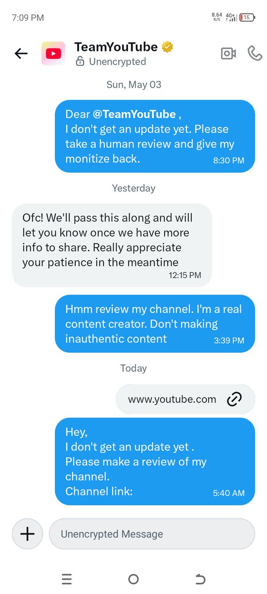 BabuMuToons's tweet photo. Hi @TeamYouTube, my channel was demonetized on April 16. On May 1 you said you'd review my case, and on May 12 you confirmed my channel would be reviewed again. I still haven’t received any update. Please check my case. 🙏 https://t.co/tIdYibLLh8