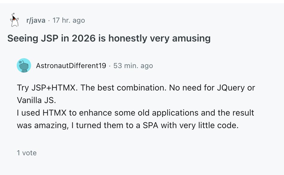 htmx.org / CEO of JSP (same thing) tweet media