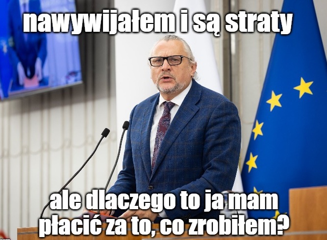 donald_PL_'s tweet photo. Ej dobra, bo to chyba przejdzie bez echa, a najważniejsze umyka. Pamiętacie aferę, jak zajechał Maybach pod szpital, zatarasował podjazd dla karetek a baron Koalicji Obywatelskiej kazał zrobić zabieg synowi? Bo była taka, senator Tomasz Lenz miał taką fantazję, że chciałby poza kolejką i w ogóle poza systemem.

Potem pyskował do dziennikarzy, kreował się na ofiarę. Aż wyleciał z partii. Nic dziwnego, bo wiecie - można odwalać różne rzeczy, ale trzeba chociaż udawać. 
No ale część główna: szpital dostał karę, ponad 130 000 zł. Kara jest słuszna, bo nie może być tak, że jakiś polityk pokazuje palcem, i teraz lekarze podczas pracy na państwowym etacie i na państwowym sprzęcie mają robić co im każe. I ta kara zostanie opłacona, ale nie z pieniędzy pana Lenza. I to jest osobny skandal, który chyba przejdzie bez większego echa.

Zapraszamy do wspólnego namysłu: jak skutecznie poprosić pana senatora, żeby opłacił szkodę ze swojego majątku?