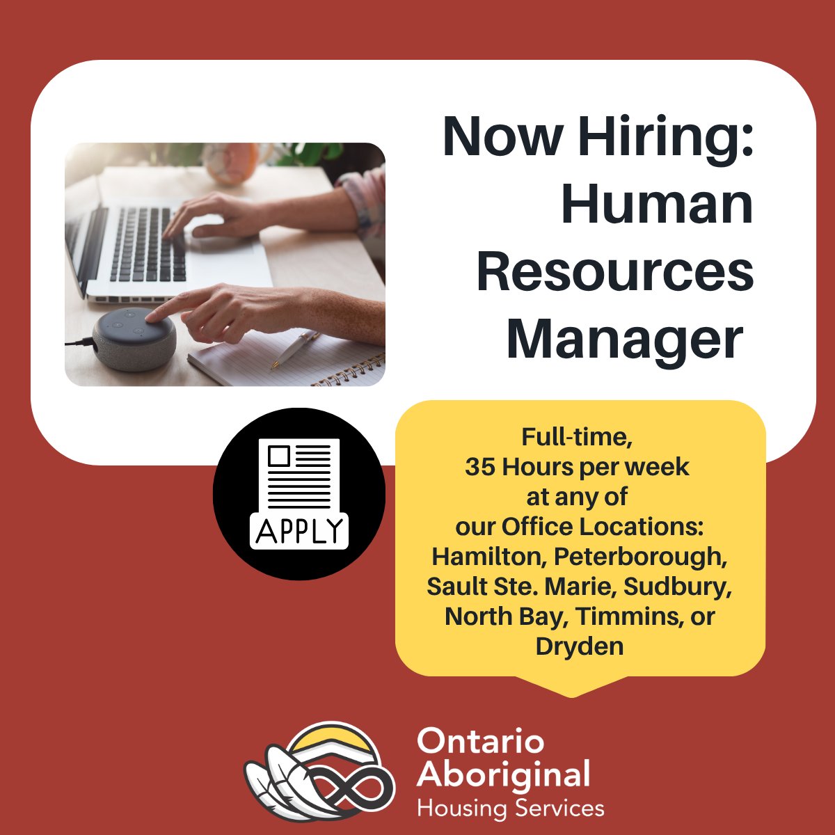 OAHSSC's tweet photo. OAHS is hiring a Human Resources Manager - Sault Ste. Marie, Sudbury, North Bay, Timmins, Dryden, Peterborough, or Hamilton locations
Come join our team and work towards an amazing vision by providing safe and affordable housing to Indigenous communities in Ontario!
Reporting to the Senior Director of Human Resources, the Human Resources Manager supports the effective delivery of all HR functions across OAHS, ensuring culturally safe, legally compliant, and community-informed practices. This role provides operational leadership in recruitment, onboarding, employee relations, training, payroll support, and health and safety, while helping to strengthen a respectful, inclusive, and culturally grounded workplace.
Apply here: https://t.co/NyIsJXIfqL
 
#OAHSCareers #OAHSOpportunities #JoinOAHS