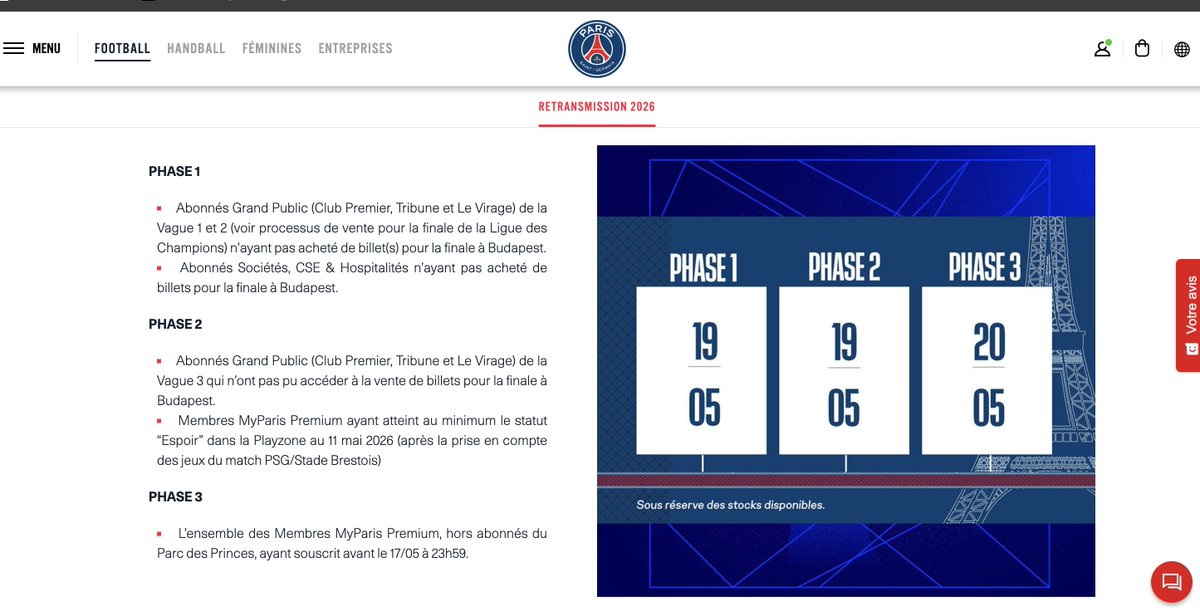 PSG Infos Billetterie tweet media