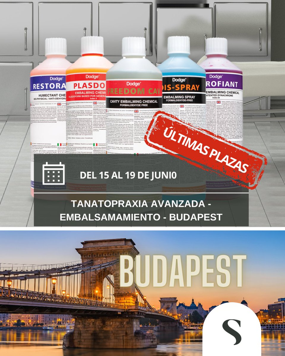 SortemDelivery's tweet photo. 📢📢📢 Nueva convocatoria · Junio 2026

🇭🇺 Tanatopraxia Avanzada para Profesionales · Budapest

🗓 Del 15 al 19 de junio

⚠️ Grupo muy reducido
⏳ Últimas plazas disponibles

📧 formacion@sortem.es
📧 tanatopraxia@sortem.es

#Budapest #Tanatopraxia #Embalsamamiento https://t.co/Y1WOuqLWOB