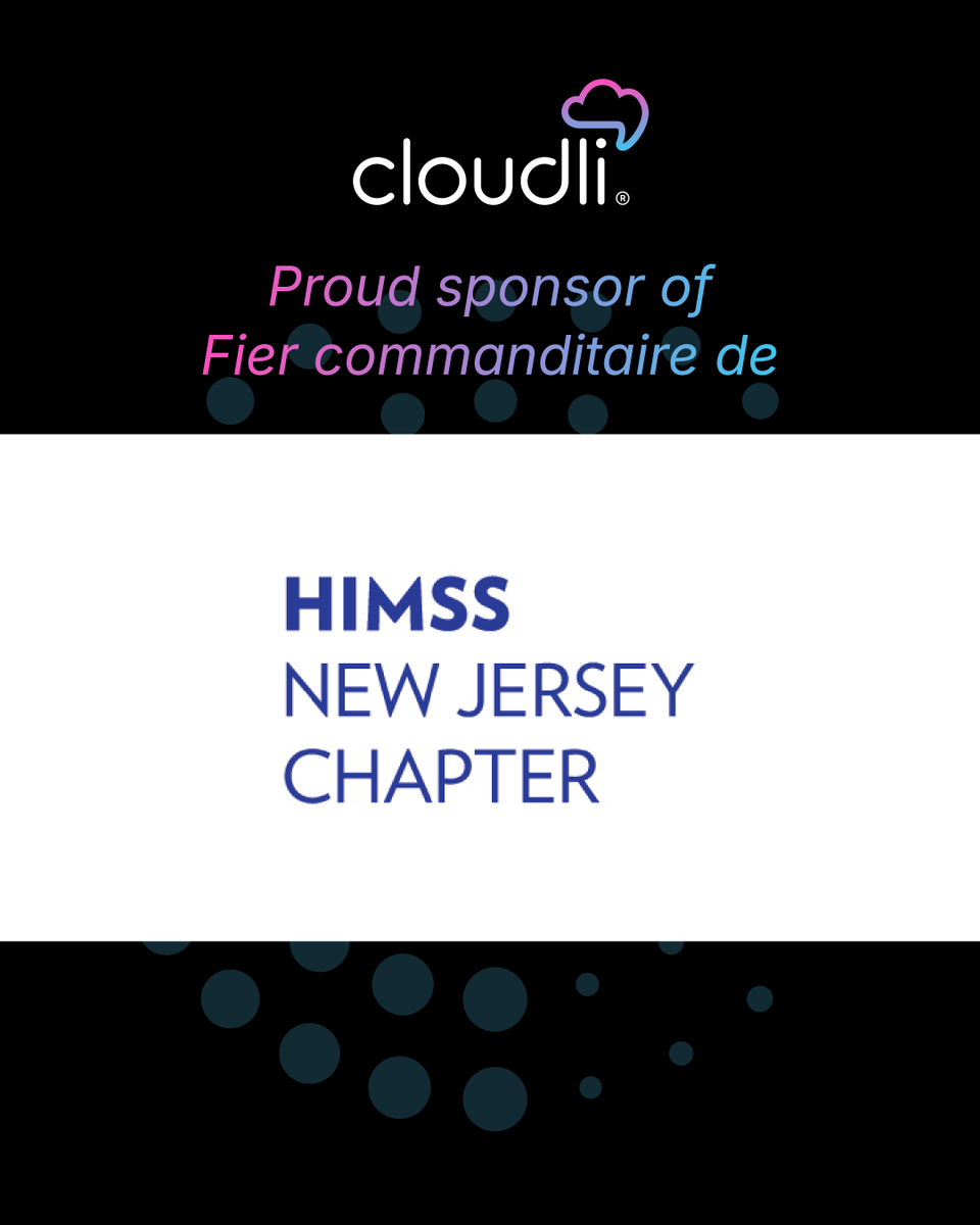 getcloudli's tweet photo. We’re proud to sponsor NJHIMSS.

Secure, reliable communication is foundational to better patient outcomes. Excited to support the NJHIMSS community as they continue to drive innovation in #HealthIT.

Partner with us:
https://t.co/c4mJqIdros

#Cloudli https://t.co/AhnmpJNy2n