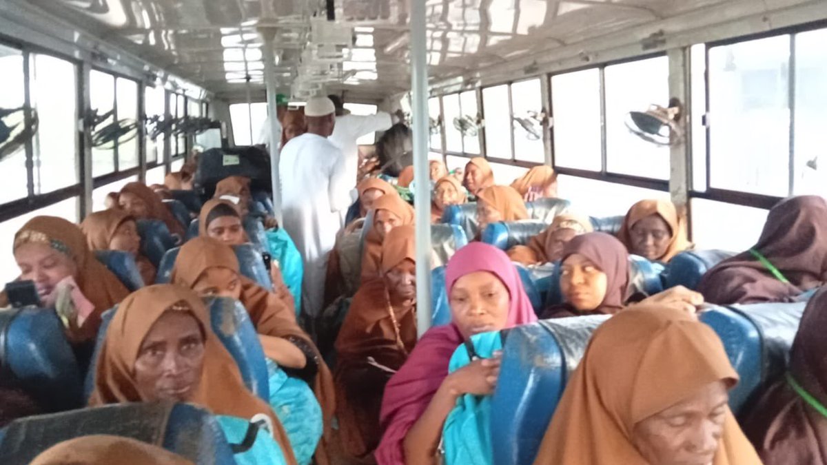 Abdool85's tweet photo. At 01:45pm, the inaugural flight transporting 428 Kaduna pilgrims departed Kaduna International Airport bound for Madina. 

May Allah accept their Hajj
#KDHajj2026 https://t.co/YlAajnNfGb