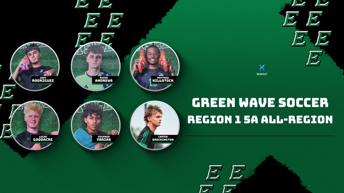 EHS_GamedayLIVE's tweet photo. Congrats to the following members of the Green Wave Boys Soccer team for being named to the Region 1 5A All-Region Team.  #waveallday https://t.co/al4Rc7S6vU