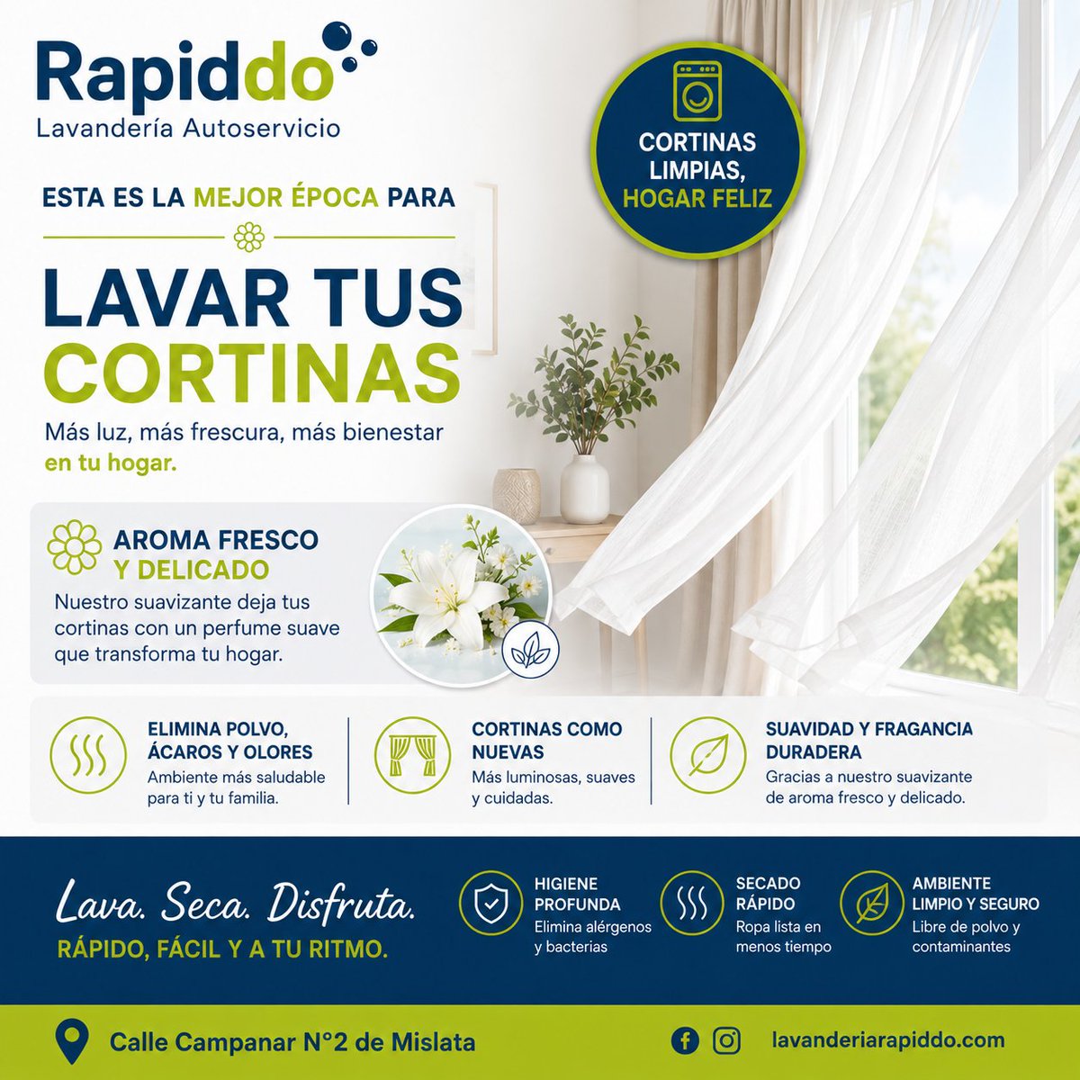 RapiddoMislata's tweet photo. Tus cortinas a punto dejando toda tu casa con un aroma fresco y perfumado. #mislata #lavarcortina #cortinaslimpias #lavanderiavalencia https://t.co/Q2TQ6OdJVg