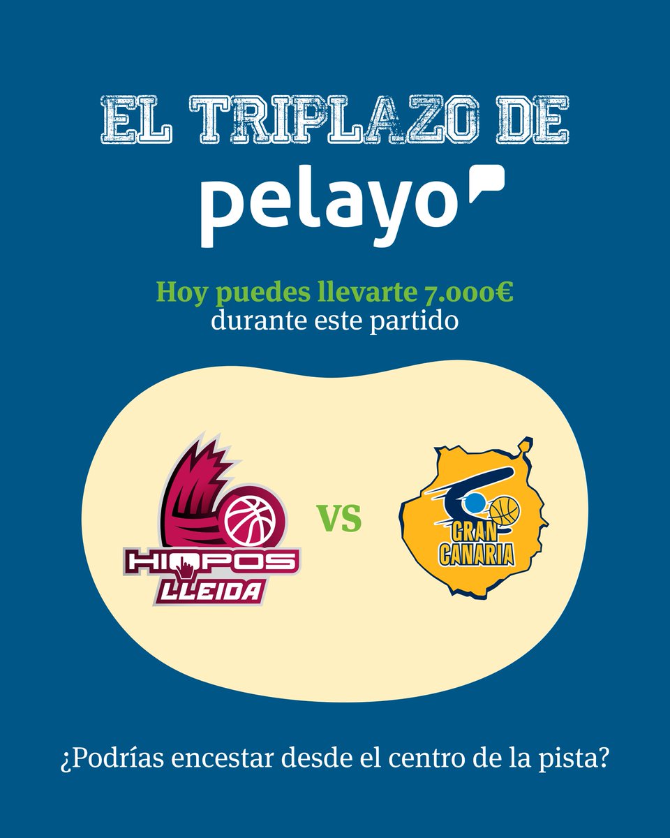 Pelayo_Seguros's tweet photo. 👀 ¡Ojo! En un rato estaremos en el Espai Fruita Barris Nord de Lleida para #ElTriplazoDePelayo 💥

🏀 ¿Quién tendrá la oportunidad de ganar los 7.000€ de nuestro bote? ¿La enchufará desde el centro de la pista? 

🤞 ¡Mucha suerte a tod@s! 

@ACBCOM @flleida https://t.co/vvMAqe4aW0