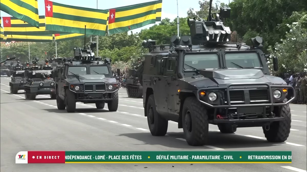 tom_nachtrab's tweet photo. 🇹🇬 First appearance of Togolese Army GAZ Tigr-M during the Independence Day Parade on 27th April 2026.
#Togo #TogoArmy #FAT #GAZ #Tigr https://t.co/DHsGH9xZtl