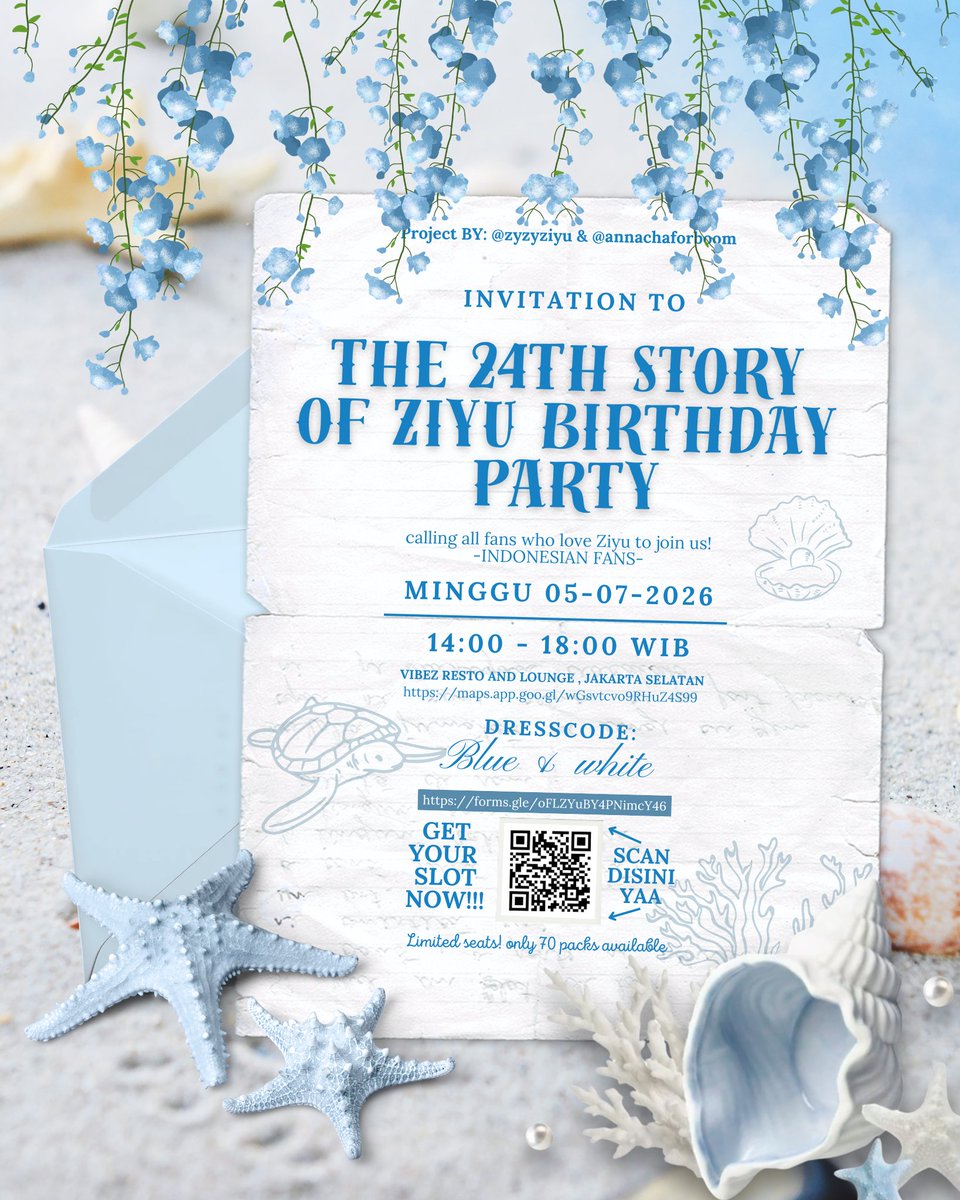 Annacho030288's tweet photo. 🐟𝐓𝐇𝐄 𝟐𝟒𝐓𝐇 𝐒𝐓𝐎𝐑𝐘 𝐎𝐅 𝐙𝐈𝐘𝐔 𝐁𝐈𝐑𝐓𝐇𝐃𝐀𝐘 𝐏𝐀𝐑𝐓𝐘 in 𝐈𝐍𝐃𝐎𝐍𝐄𝐒𝐈𝐀

𝐄𝐯𝐞𝐧𝐭 𝐃𝐞𝐭𝐚𝐢𝐥𝐬
📍 : Vibez Resto and Lounge (Jakarta Selatan)
📅 : Minggu 5-Juli , 2026
🕒 : 14.00  – 18.00 Wib

𝐏𝐞𝐫𝐢𝐨𝐝 𝐟𝐨𝐫𝐦 : 14 Mei 2026 - 10 Juni 2026

𝐑𝐄𝐆𝐈𝐒𝐓𝐄𝐑 𝐇𝐄𝐑𝐄:
https://t.co/JYpHxfphrF 

#ziyu #梓渝 #the24thstoryofziyu #yuniindonesia #birthday
