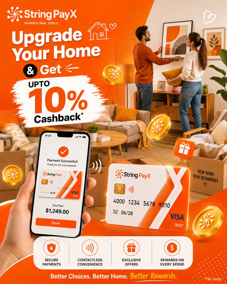 stringpayx's tweet photo. ❤️ Your health comes first

Pay with String PayX 💳
✨ Get up to 10% cashback
Care more. Save every time.

👉 https://t.co/72qd4x8Thx

#StringPayX #Healthcare #MedicalBills #Cashback #HealthFirst #SmartPayments #Fintech #DigitalPayments #Rewards #SaveMore #EarnMore https://t.co/oiLPkzqmbY