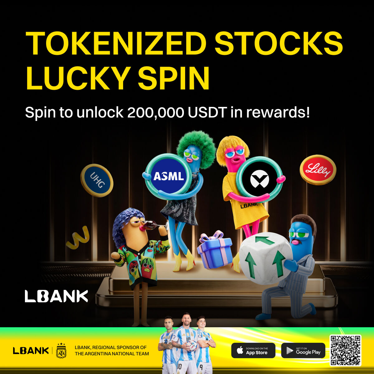 LBank_Exchange's tweet photo. 🎯 Tokenized Stocks Lucky Spin is live!

Spin for a chance to unlock rewards from a 200,000 USDT prize pool and explore tokenized stocks on LBank.

Your next reward could be one spin away.

Join now 👇
https://t.co/azAEXWRe23

#LBank #TokenizedStocks #Stocks https://t.co/1YNcETm99d