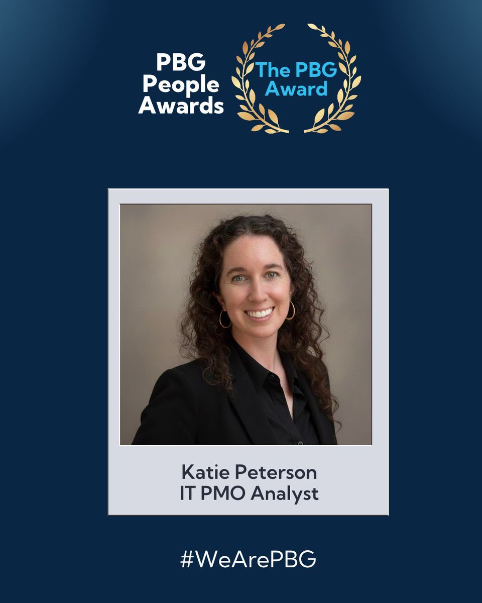PBG_tech's tweet photo. We’ve been celebrating our PBG People Award winners, and we’re closing it out with the highest honor we give, the PBG Award. Our 2025 PBG Award winner is Katie Peterson, IT PMO Analyst. Well deserved, Katie. We’re proud to celebrate you. https://t.co/BXH8dv4jNZ