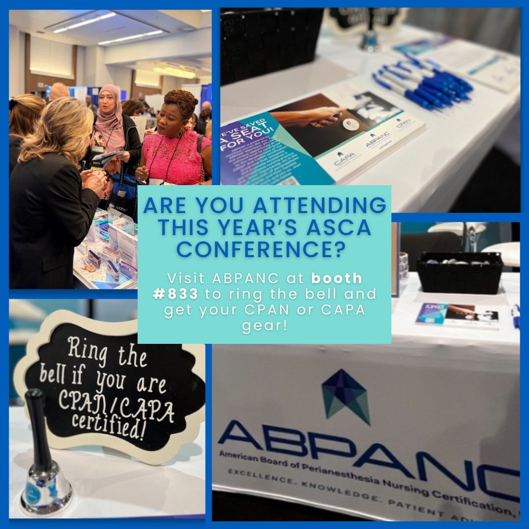 abpanc's tweet photo. We’re heading to ASCA/SAMBA! 

ABPANC will be on-site connecting with perianesthesia nurses in ambulatory settings. Stop by our booth to talk CPAN/CAPA certification, recertification, and more. Curious if certification fits your role? Come say hello, we’d love to meet you! https://t.co/yxQCqaABS4