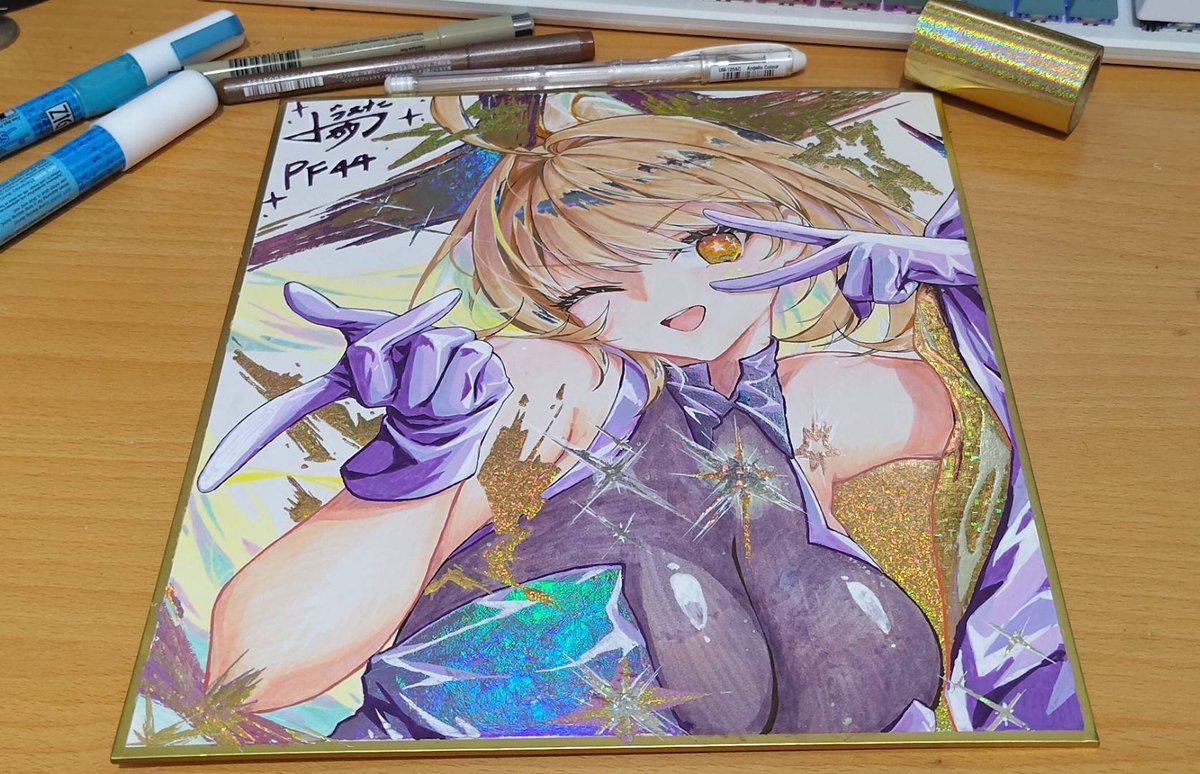 aeon_ion's tweet photo. アニス　ホログラム箔押し大色紙でき上がり！ https://t.co/XCadNiYVJo