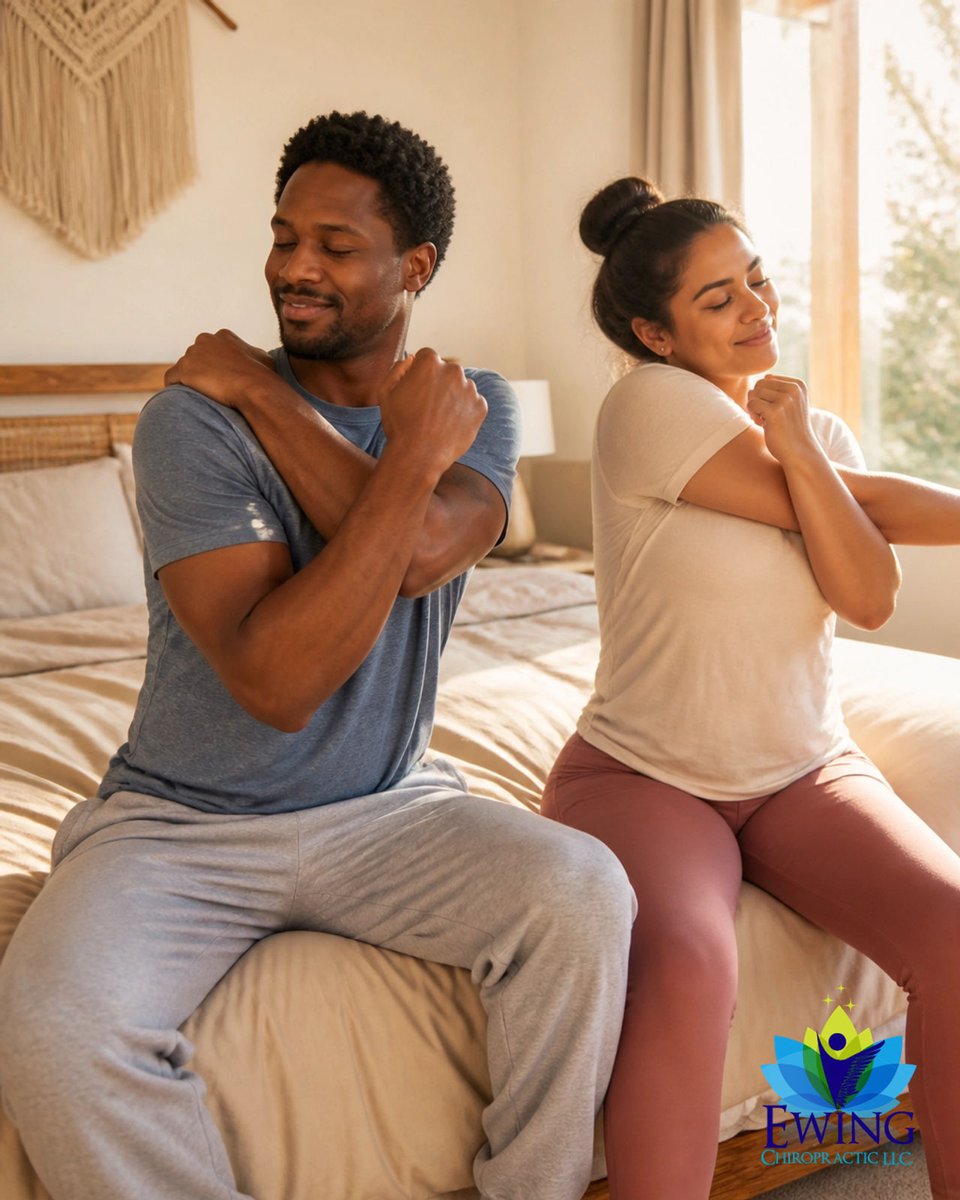 ewingchiro's tweet photo. Ever feel like a wooden board when you first wake up? 🪵 Overnight, a lack of movement leads to joint stiffness and inflammation. A gentle morning stretch or a quick adjustment can help you start your day fluidly! ☀️

#BetterSleep #MorningStiffness #Chiropractic #Health https://t.co/OS9KzkWIbx