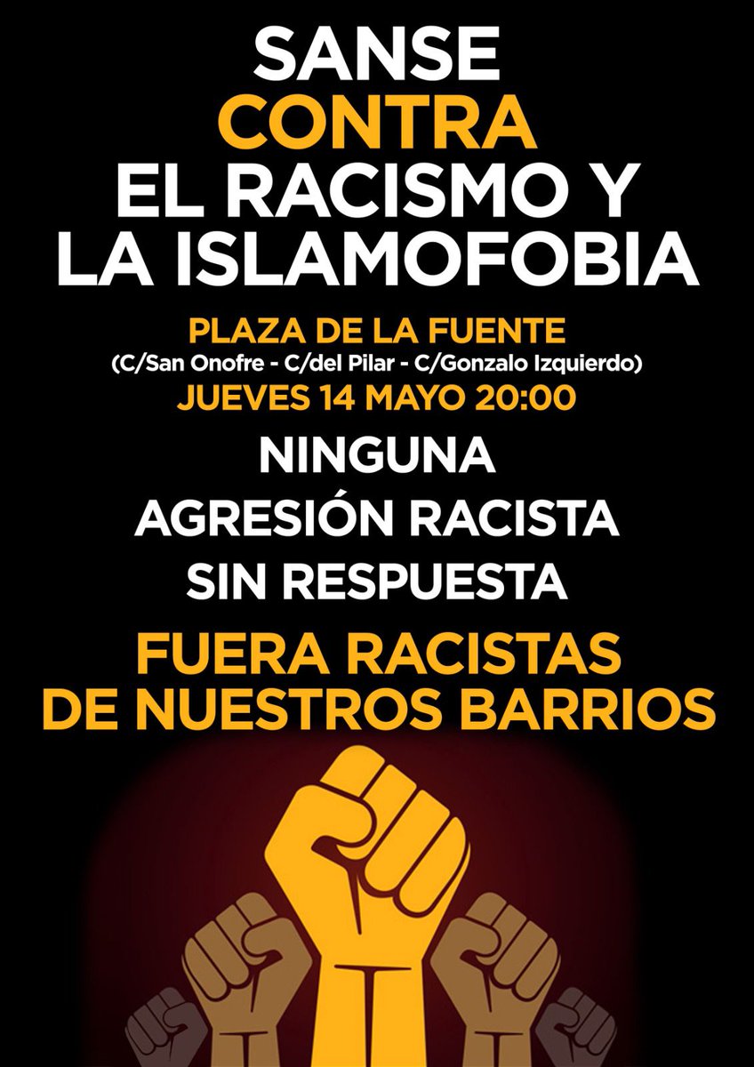 SanAntitaurino's tweet photo. Esta tarde en #Sanse convocatoria #Antifascista y #Antirracista
Más info sobre el ataque de odio del #2mayo:  https://t.co/VcxTMgHqRO https://t.co/rtAlEKaXdM