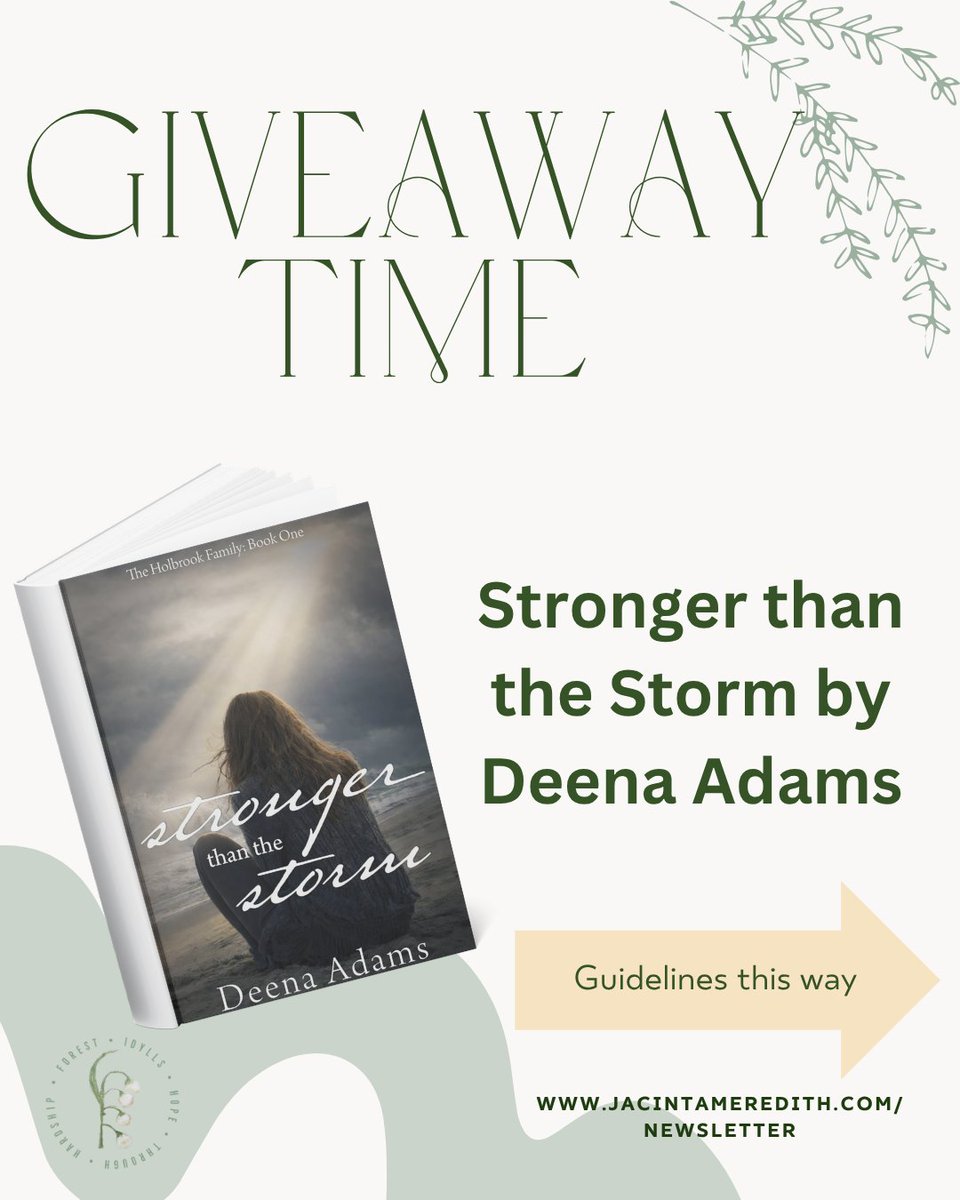 forestidylls's tweet photo. Want a chance to win @Deenamadams ' debut, Stronger than the Storm? Sign up for my newsletter and respond to my welcome email! You'll also get a free copy of my novelette. Sign up here: https://t.co/ddsoJEQG2T https://t.co/ffRYXhgUKO