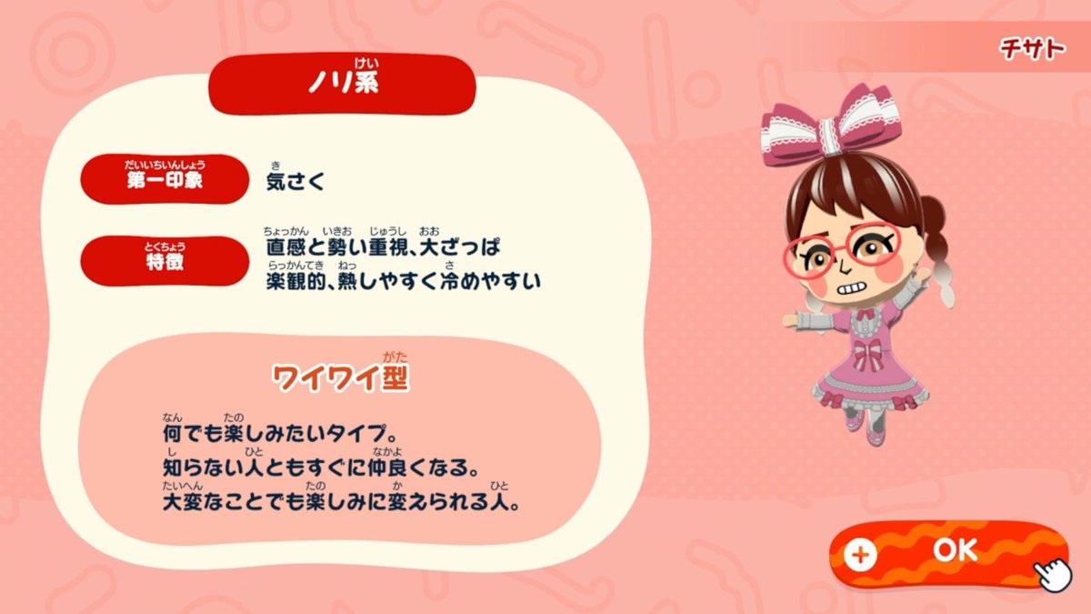 ネオサイハテ島 の住人】 No.055 チサト (子供Mii) 誕生日：5/13