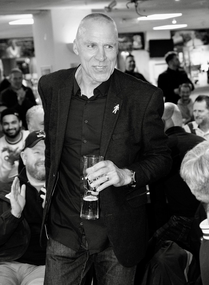 KeithP53's tweet photo. @Official_STFC Shaun Taylor and a shot taken of his winning goal v Bristol Rovers in the 95/6 promotion season. Duly autographed of course and enjoying the season end party with him. And a more recent pic at an STFC event, looking well and on form with the mic. Top man. https://t.co/Bq0P08UdsP