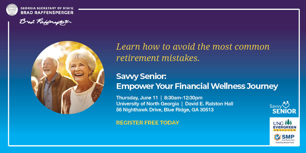 GaSecofState's tweet photo. Be prepared and when planning for you or your loved one’s retirement. 

Learn more at our live financial wellness event: https://t.co/qt9i4j7dhL https://t.co/ezS5gGEzSc
