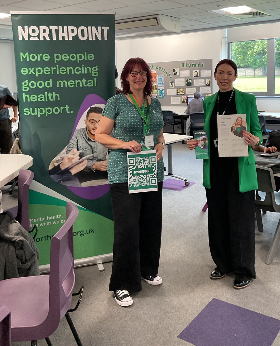 Roundhay6thForm's tweet photo. Wear it Green in recognition of Mental Health and Wellbeing Week -  Thank you to Northpoint and Barnardo's for coming in to speak to our Sixth Form students this week #mentalhealthawarenessweek https://t.co/VVpP0h3kxE