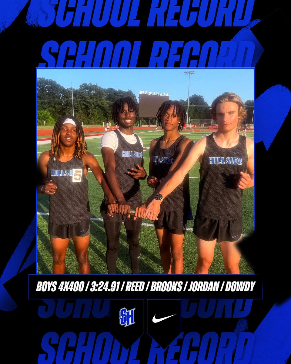SHTrack_field's tweet photo. 🚨School Record🚨
Boys 4x400 3:24.91 
Antonio Reed/Daylon Brooks/Aayden Jordan/Jackson Dowdy  
This team has had a great season! 
In the last 3 weeks 
1. 5A Central Champions 
2. 5A State Runner Up 
3. 5th Overall @ Meet of Champs 
4. Shaved over 7 seconds off their relay time! https://t.co/cvaO1gCImN