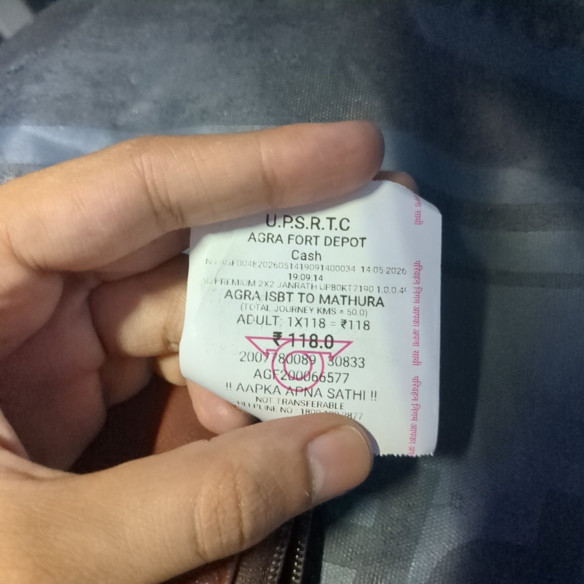 harshitng's tweet photo. @uptransportdept 
The bus charged me 130 and gave me a ticket for 118. https://t.co/HHcrnXuoSA