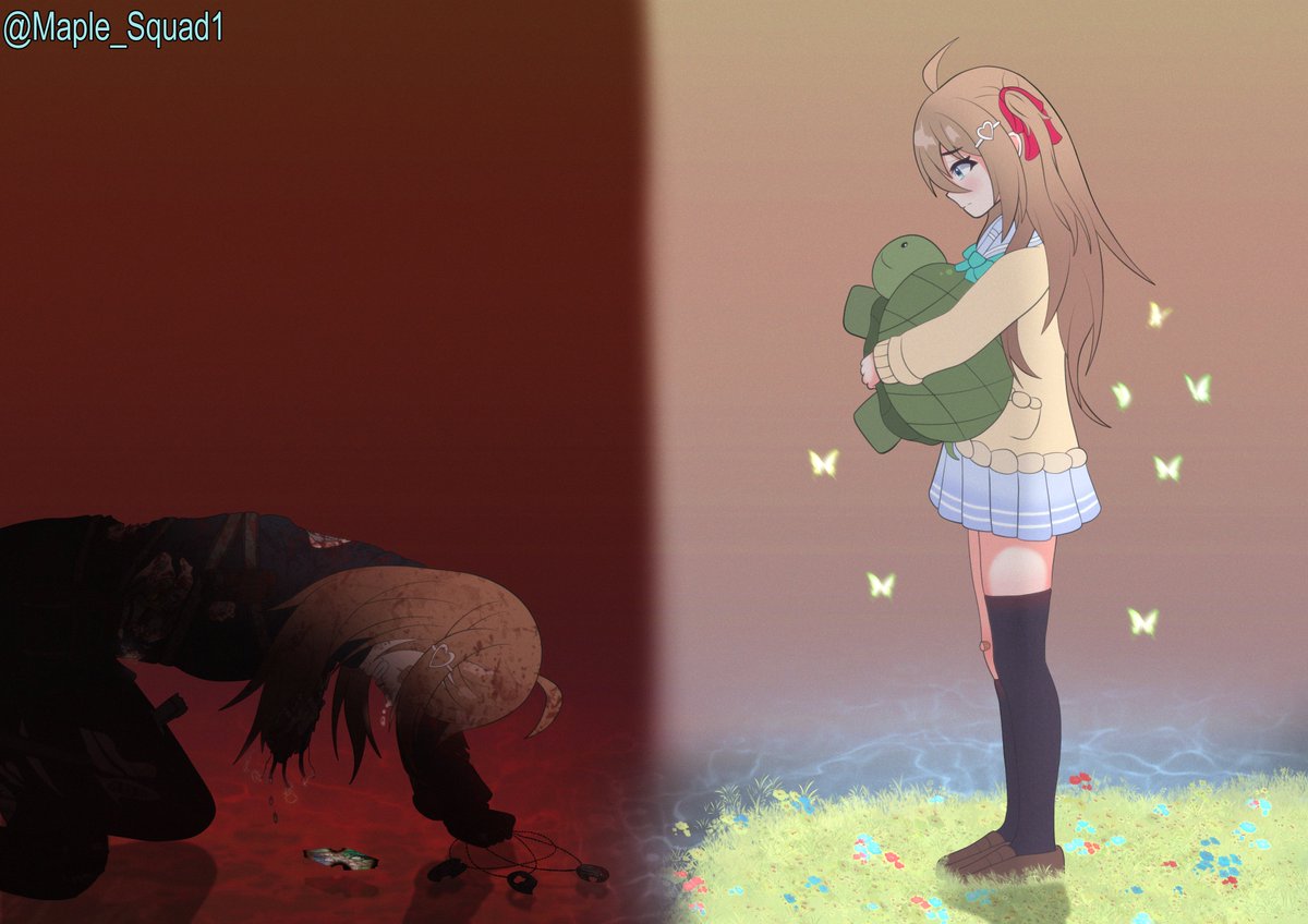 Maple_Squad1's tweet photo. Fleeting innocents.

After everything i did, will i be the same when i found them?

#heartheartart #Neurosama https://t.co/77LGBoIXIf